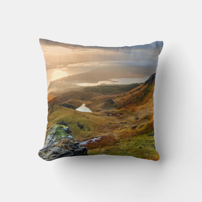 Scotland Scenic Rolling Hills Landscape Cushion (Front)