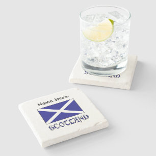 Scotland Scot Flag Personalised Stone Coaster