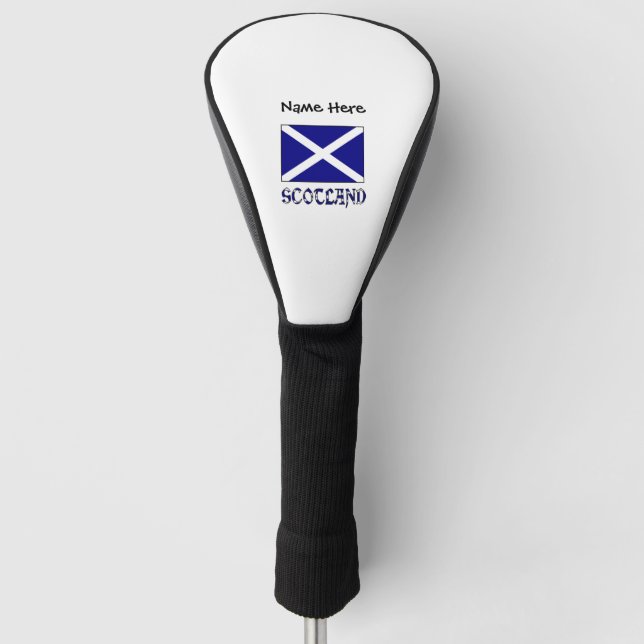 Scotland Scot St. Andrew's Cross Flag Personalised Golf Head Cover (Front)
