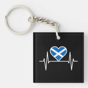Scotland - Scotland Flag Heartbeat Key Ring