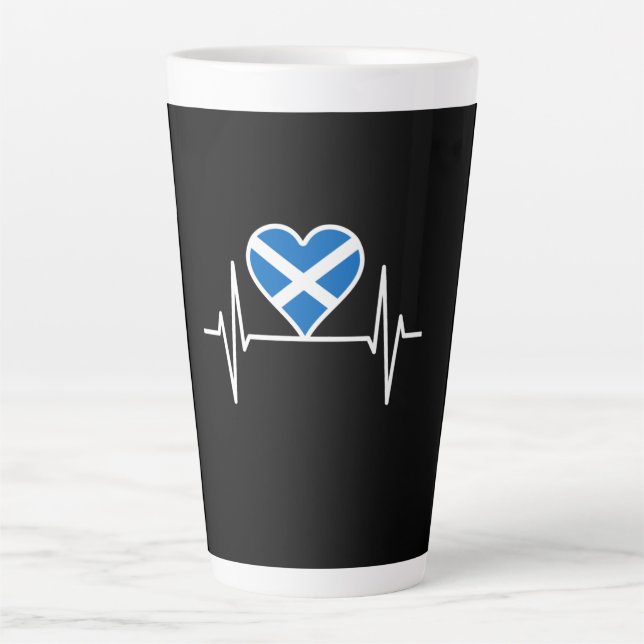 Scotland - Scotland Flag Heartbeat Latte Mug (Front)