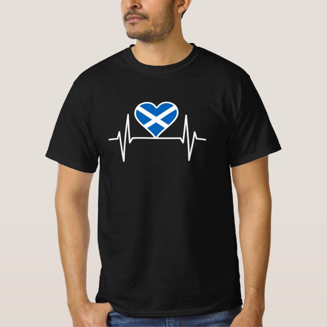 Scotland - Scotland Flag Heartbeat T-Shirt (Front)