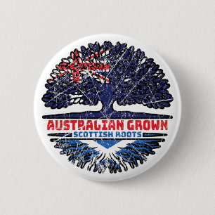 Scotland Scottish Australian Australia Tree Roots 6 Cm Round Badge