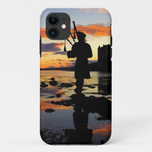 Scotland, Scottish bag pipper pipes sunset iPhone 11 Case