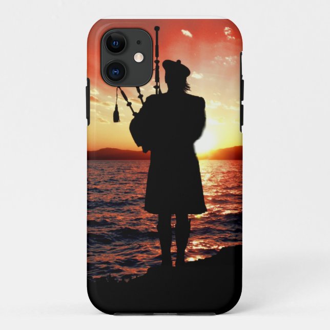 Scotland, Scottish bag pipper pipes sunset Case-Mate iPhone Case (Back)