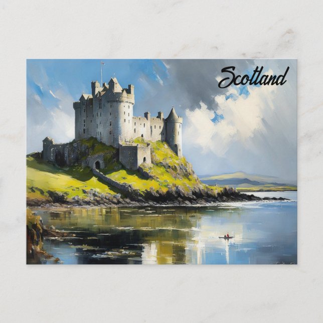 Scotland Scottish Castle Watercolor Travel Postcard (Front)