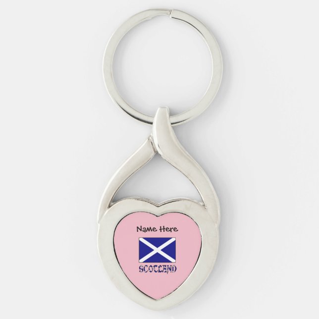 Scotland Scottish Flag Black Personalisation  Key Ring (Front)