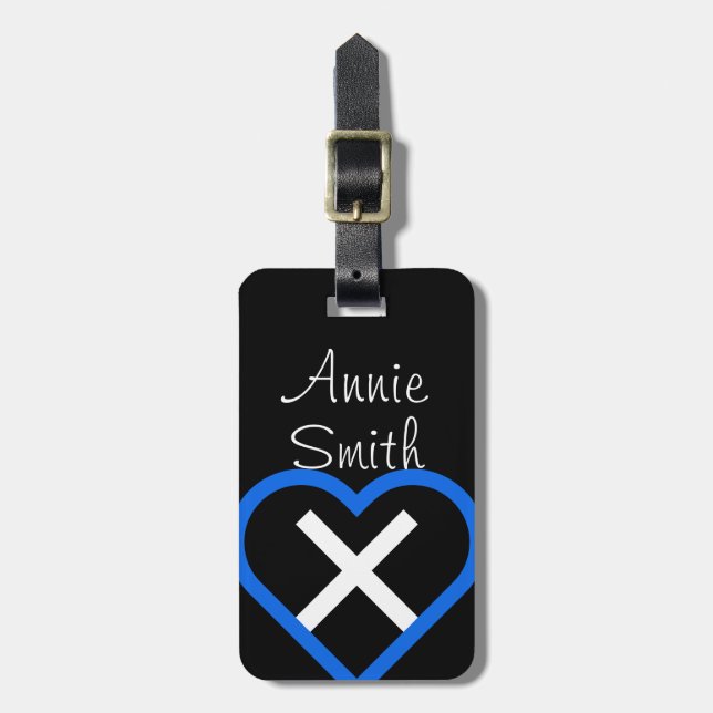 Scotland/Scottish Flag-inspired Personnalised Luggage Tag (Front Vertical)