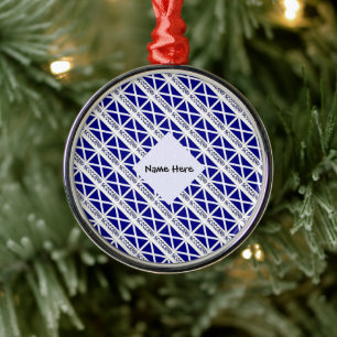 Scotland Scottish Flag Tiled Black Personalisation Metal Ornament