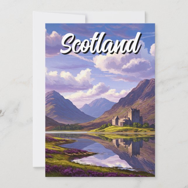 Scotland Scottish Highlands Castle Travel Holiday Card (Front)