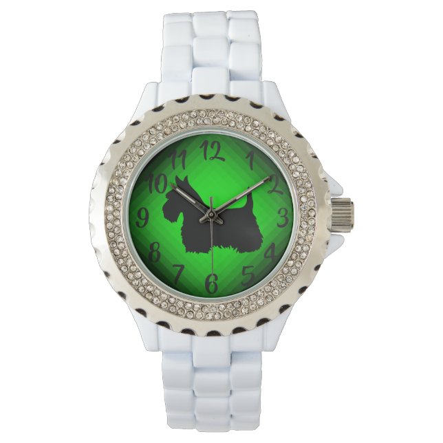Scotland , Scottish terrier, black/wheaten green Watch (Front)