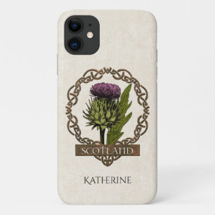 Scotland Scottish Thistle Celtic Knots Name iPhone 11 Case