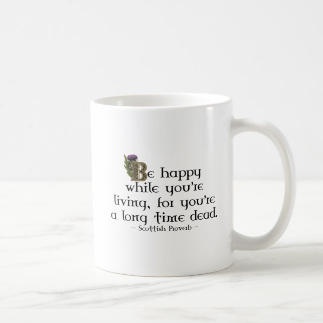 Scotland Scottish Thistle Gold Celtic Knots Coffee Mug (Right)