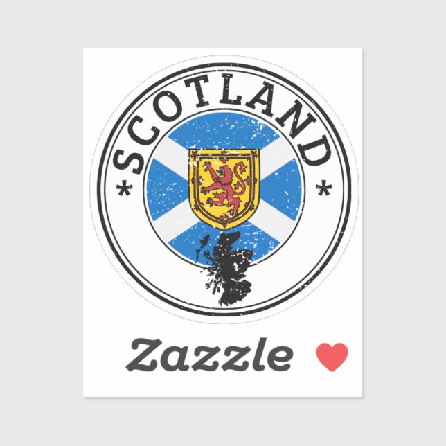 Scotland Seal Sticker Round Flag For Laptop Book.. (Sheet)
