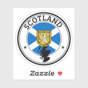 Scotland Seal Sticker Round Flag For Laptop Book..