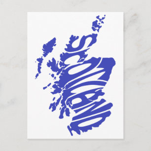 Scotland Silhouette Word Art Postcard