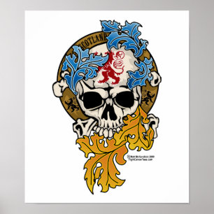 Scotland Skull Tattoo Poster
