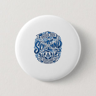 Scotland Soccer 2026 Soccer Bold Country Typograph 6 Cm Round Badge