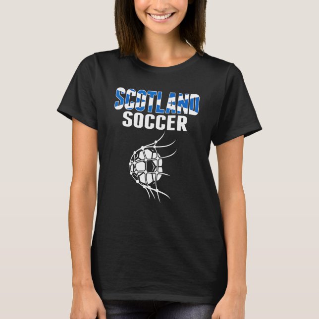 Scotland Soccer Ball In Net  Scottish Football Sup T-Shirt (Front)