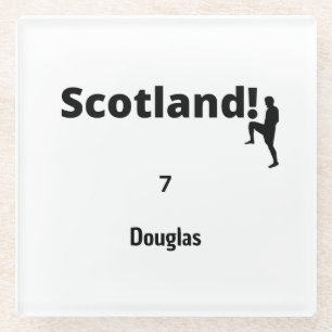 Scotland Soccer, customisable Glass Coaster