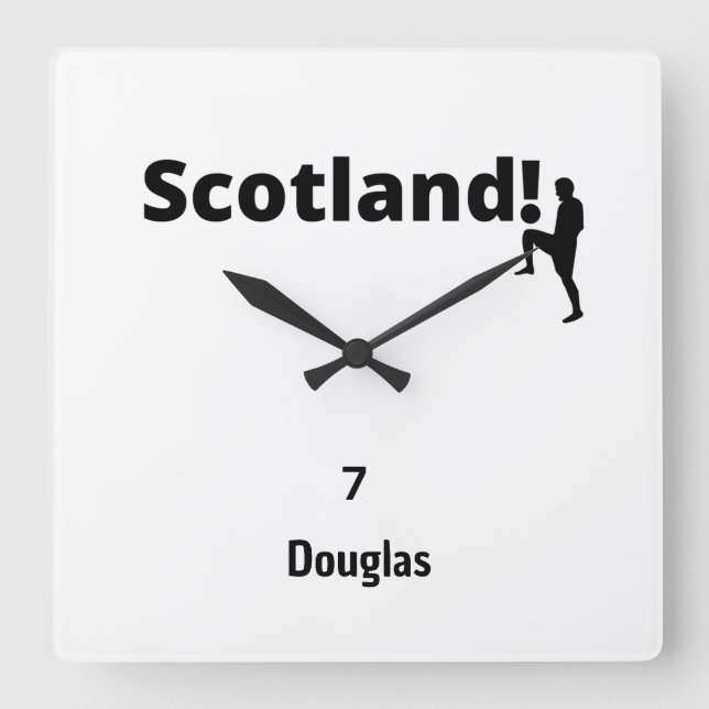 Scotland Soccer, customisable Square Wall Clock (Front)