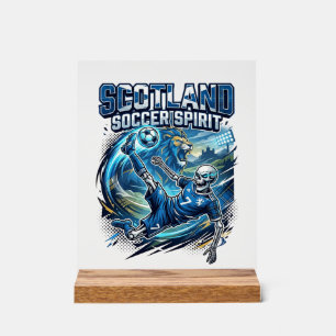 Scotland Soccer Spirit Skeleton Striker Nations Pr Acrylic Sign