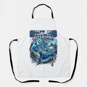 Scotland Soccer Spirit Skeleton Striker Nations Pr Apron
