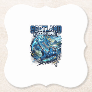 Scotland Soccer Spirit Skeleton Striker Nations Pr Paper Coaster