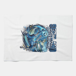 Scotland Soccer Spirit Skeleton Striker Nations Pr Tea Towel