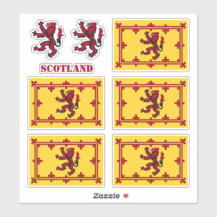 Scotland stickers, Rampant & Scottish Flag / Lion