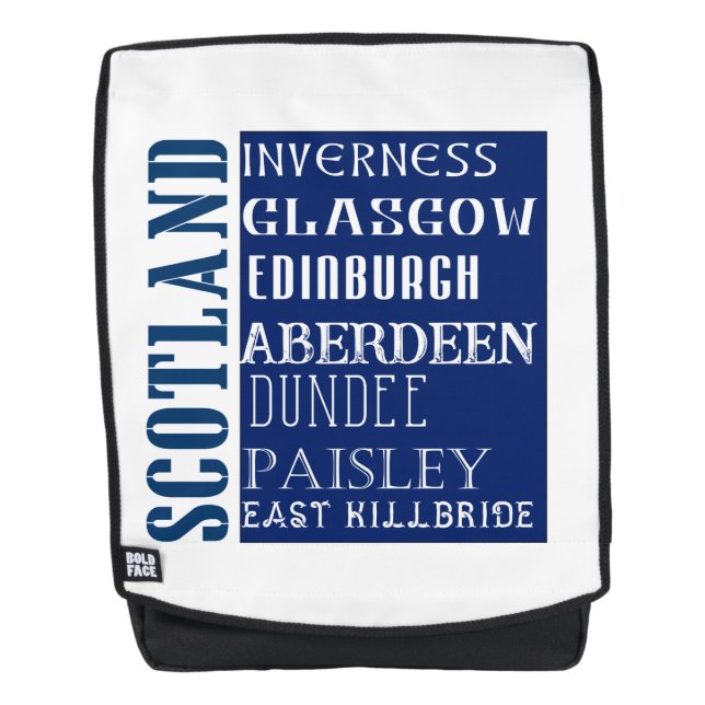 Scotland Subway Word Art Backpack (Front)
