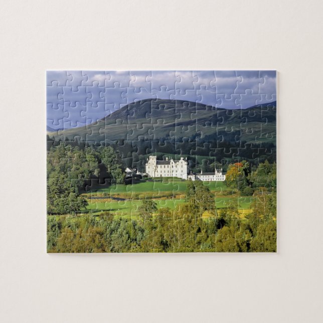 Scotland, Tayside, Blair Castle. In an emerald Jigsaw Puzzle (Horizontal)