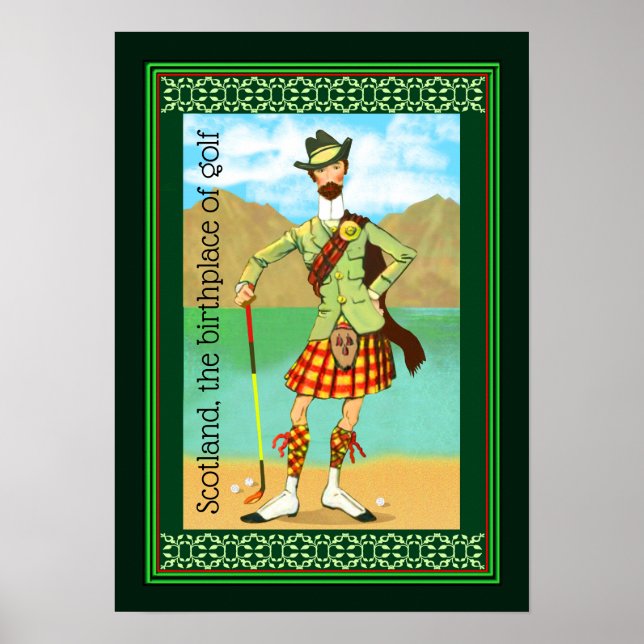 Scotland, The Birthplace of Golf Poster (Front)