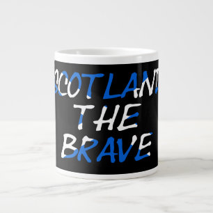 Scotland The Brave on Scottish Flag mugcnt Large Coffee Mug