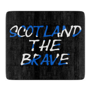 Scotland The Brave overlaid on Scottish Flag cbcn Cutting Board