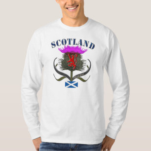 Scotland thistle lion and saltire flag design T-Shirt
