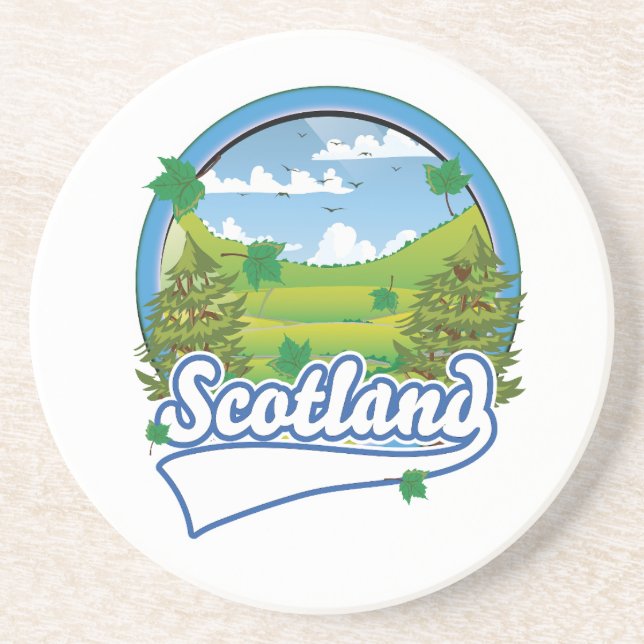 Scotland Travel logo Coaster (Front)