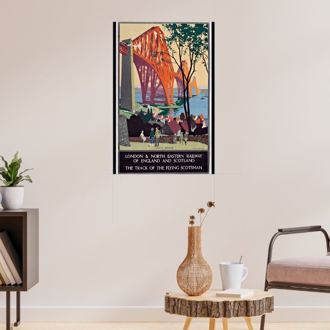Scotland Travel Poster, Forth Bridge, Poster (Living Room 3)