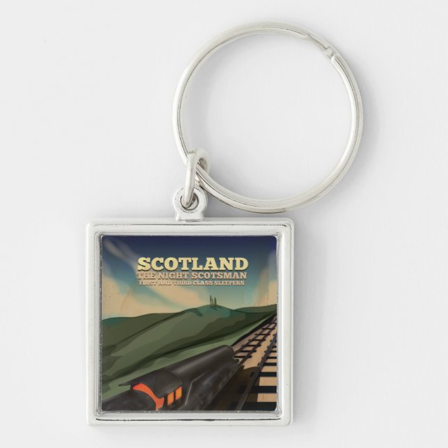 Scotland Travel Poster Key Ring (Front)