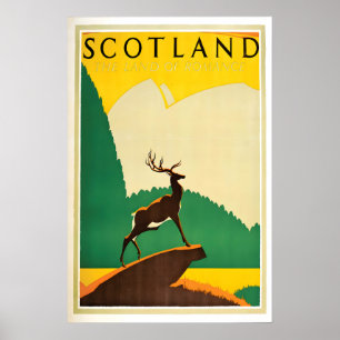 Scotland Travel Poster Vintage Highlands Art Print