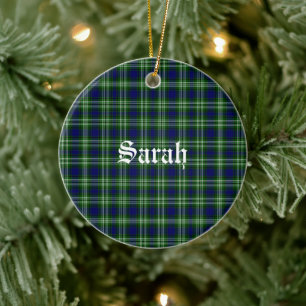 Scotland Tweedside District Tartan Personalised Ceramic Ornament