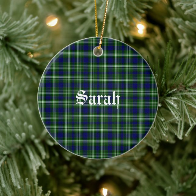 Scotland Tweedside District Tartan Personalised Ceramic Ornament (Tree)