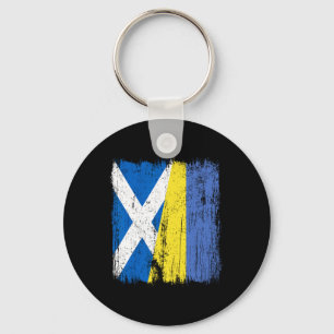 Scotland Ukraine Half Flag Scottish Ukrainian Heri Key Ring