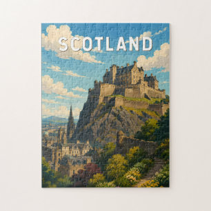 Scotland United Kingdom Illustration Travel Art Jigsaw Puzzle