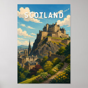 Scotland United Kingdom Illustration Travel Art Poster