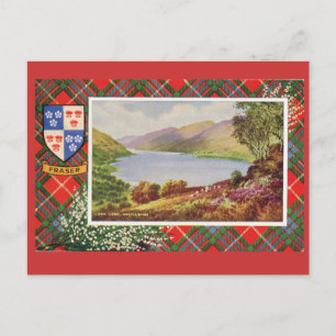Scotland Vintage, Fraser tartan, Loch Long Postcard