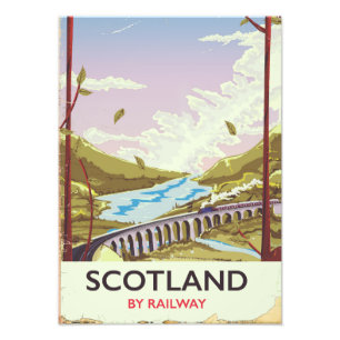 Scotland Vintage locomotive travel poster