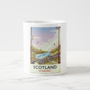 Scotland Vintage locomotive travel poster Large Coffee Mug