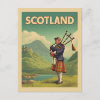 Scotland Vintage Travel – Highland Bagpiper