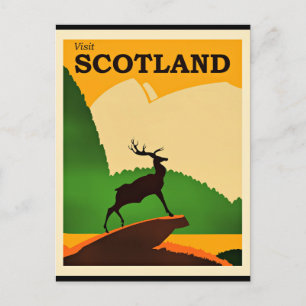Scotland vintage travel poster postcard